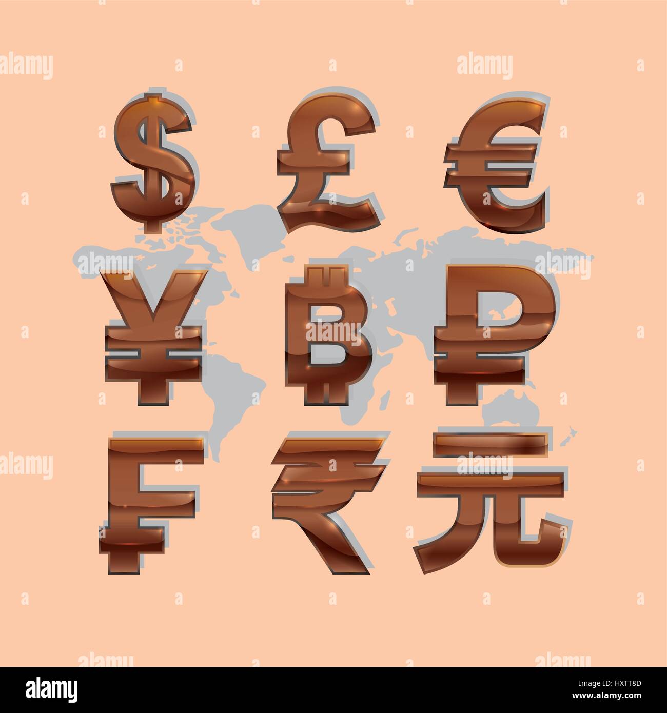 Globalen Geld-Wirtschaft Symbol Vektor Illustration Grafik-design Stock Vektor