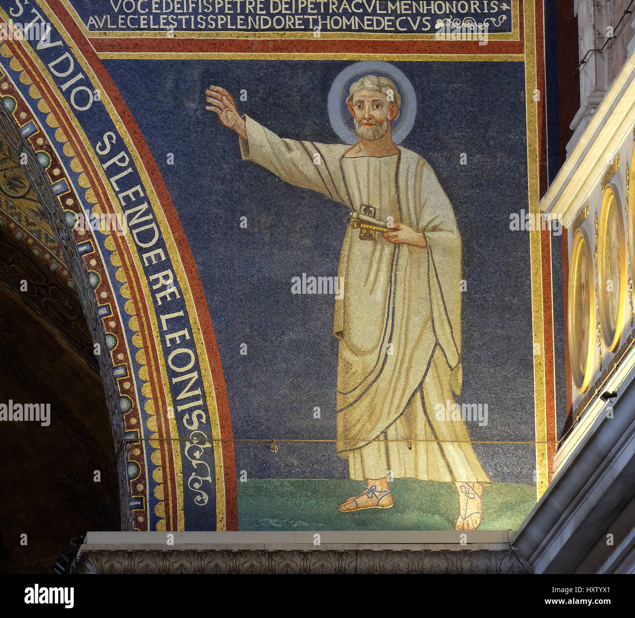 Mosaik "St. Peter" in der Basilika Sankt Paul vor den Mauern, Rom, Italien Stockfoto