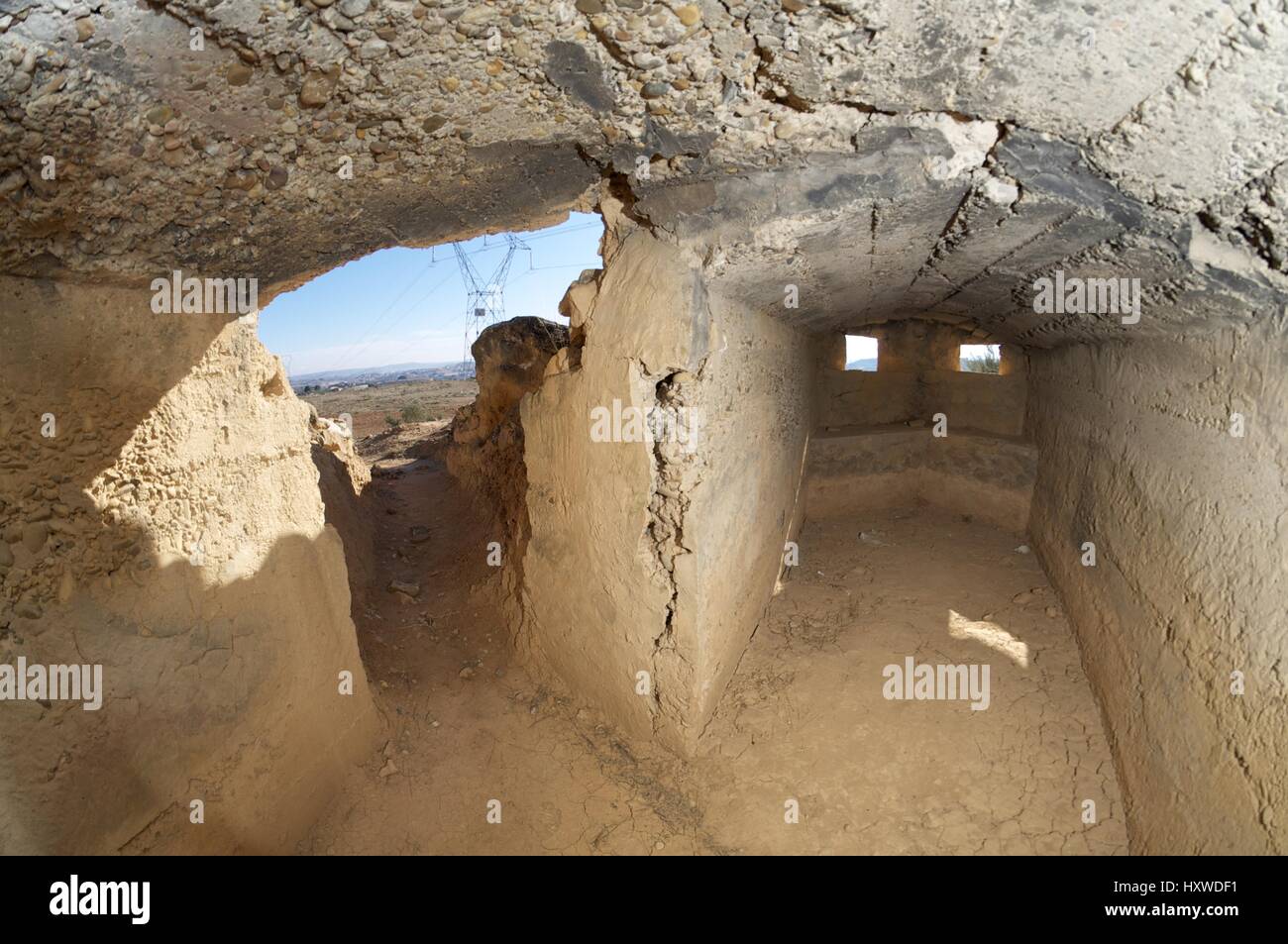 Bunker in den spanischen Bürgerkrieg, Caspe, Zaragoza, Aragon, Spanien eingesetzt Stockfoto