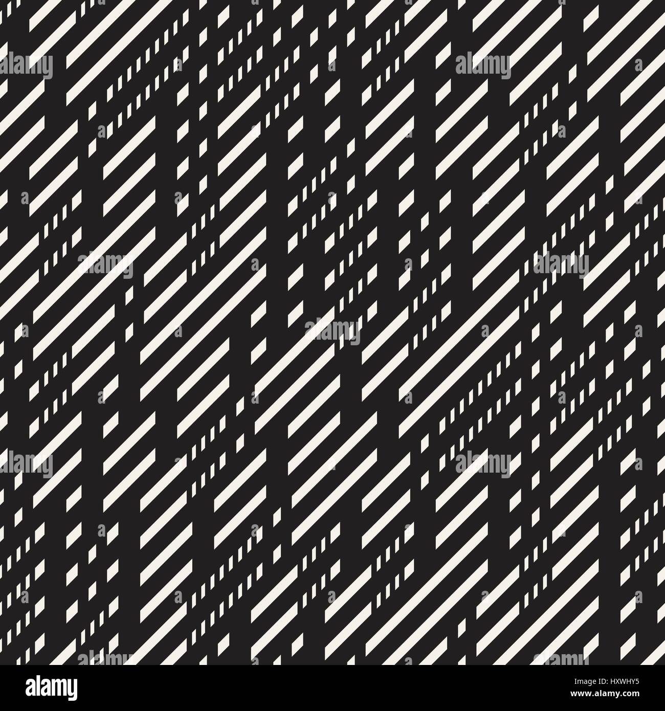 Schwarz / weiß unregelmäßige gestrichelt Muster. Abstraktes Vektor nahtlose Hintergrund Stock Vektor