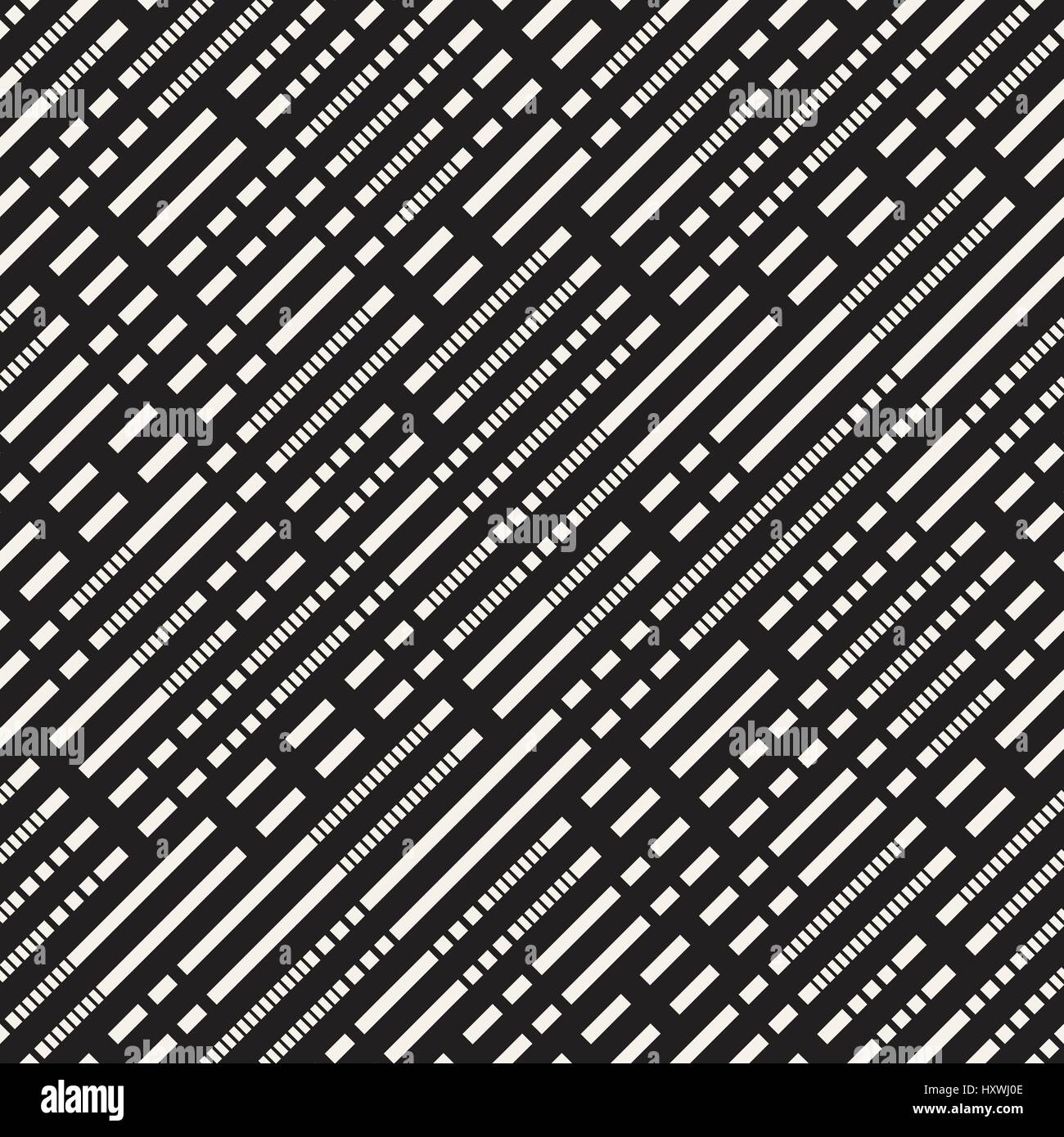 Schwarz / weiß unregelmäßige gestrichelt Muster. Abstraktes Vektor nahtlose Hintergrund Stock Vektor