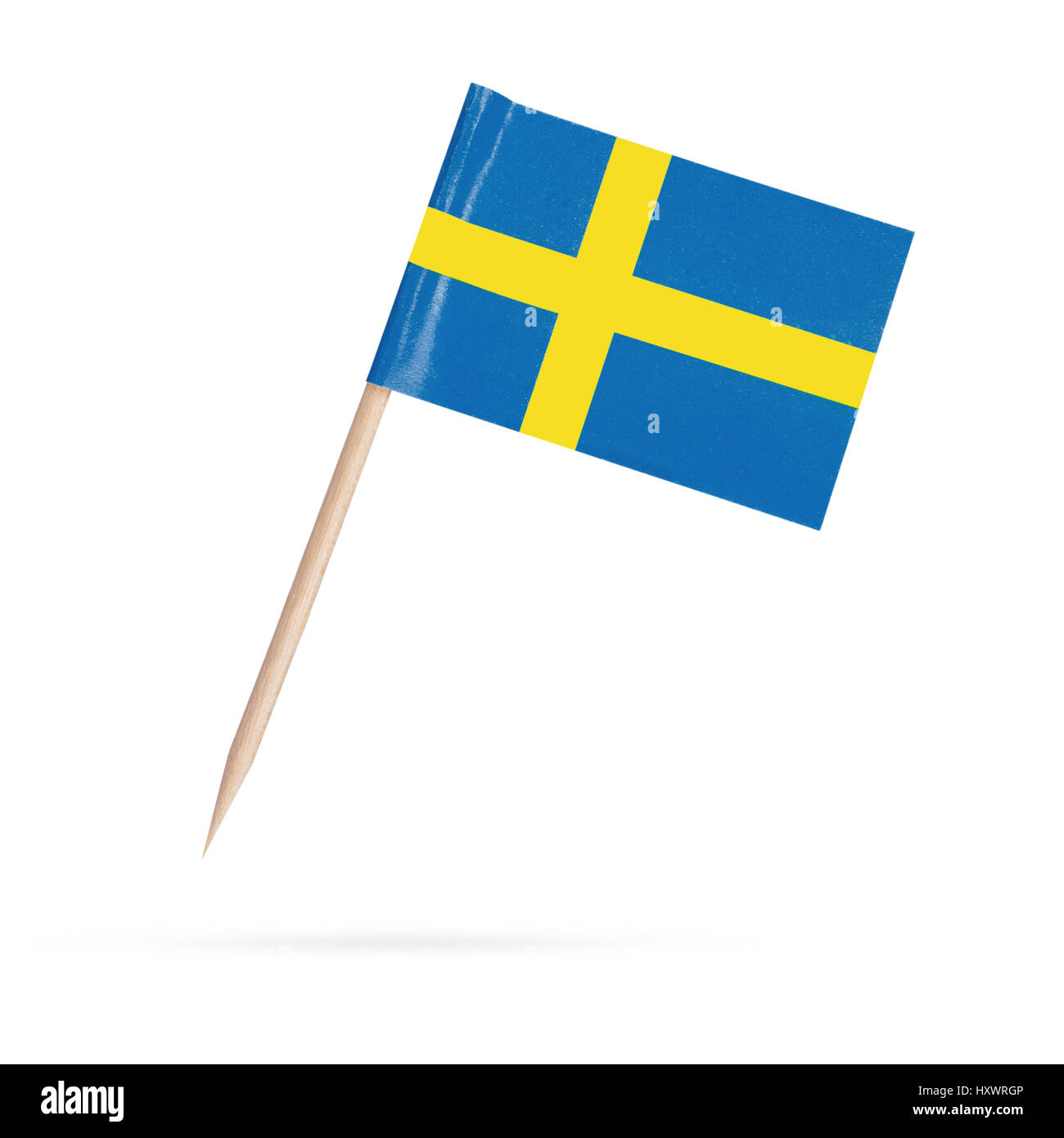 Qqsd Schweden Kleine Flagge Schwedischer Stab Mini Handfahnen - Massiver  Holzmast mit Speerspitze (12 Stück)