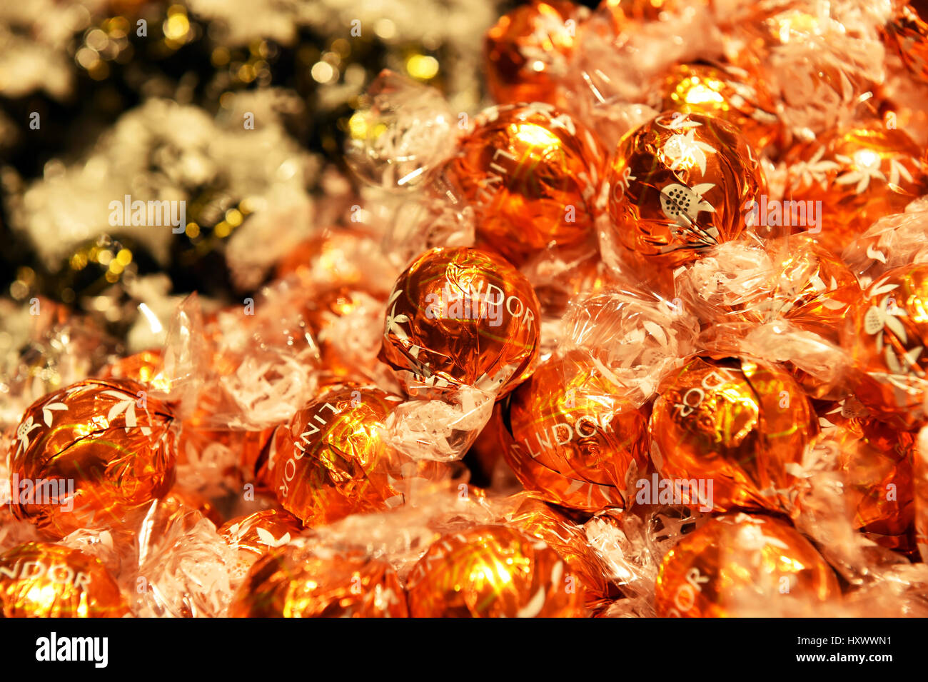 Lindt Schokolade Shop öffnet Trinity Leeds am 26. August 2016 Stockfoto