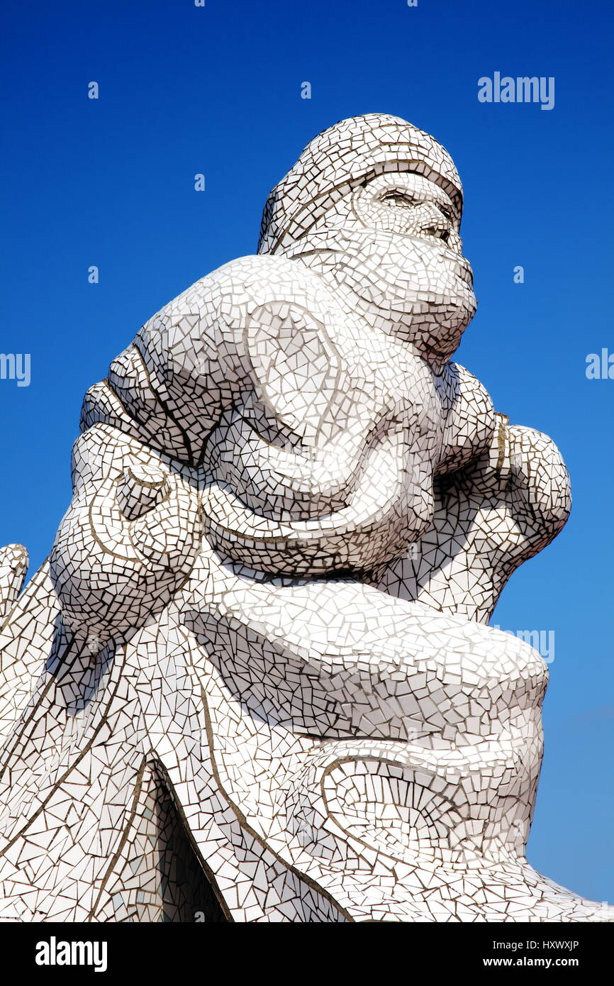 Cardiff, Wales, UK, 14. September 2016: The Antarctic 100 Memorial in The Waterfront Park erinnert an den Südpol Exploration von Captain Scott Stockfoto