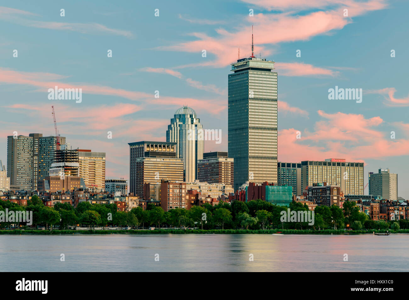 Skyline und Charles River in Boston, Massachusetts, USA Stockfoto