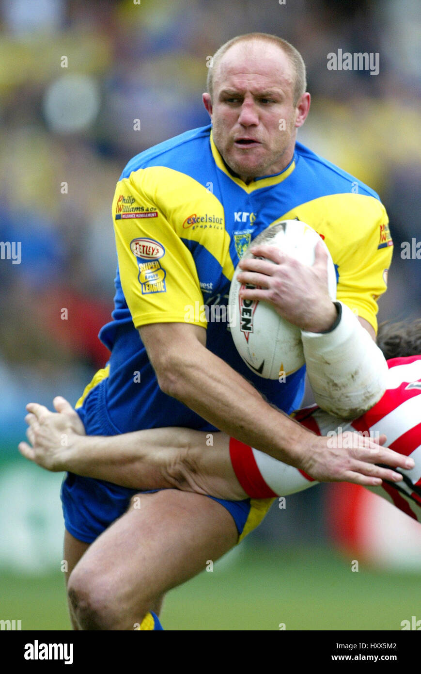 MARK HILTON WARRINGTON WOLVES RLFC WIDNES 26. April 2004 Stockfoto