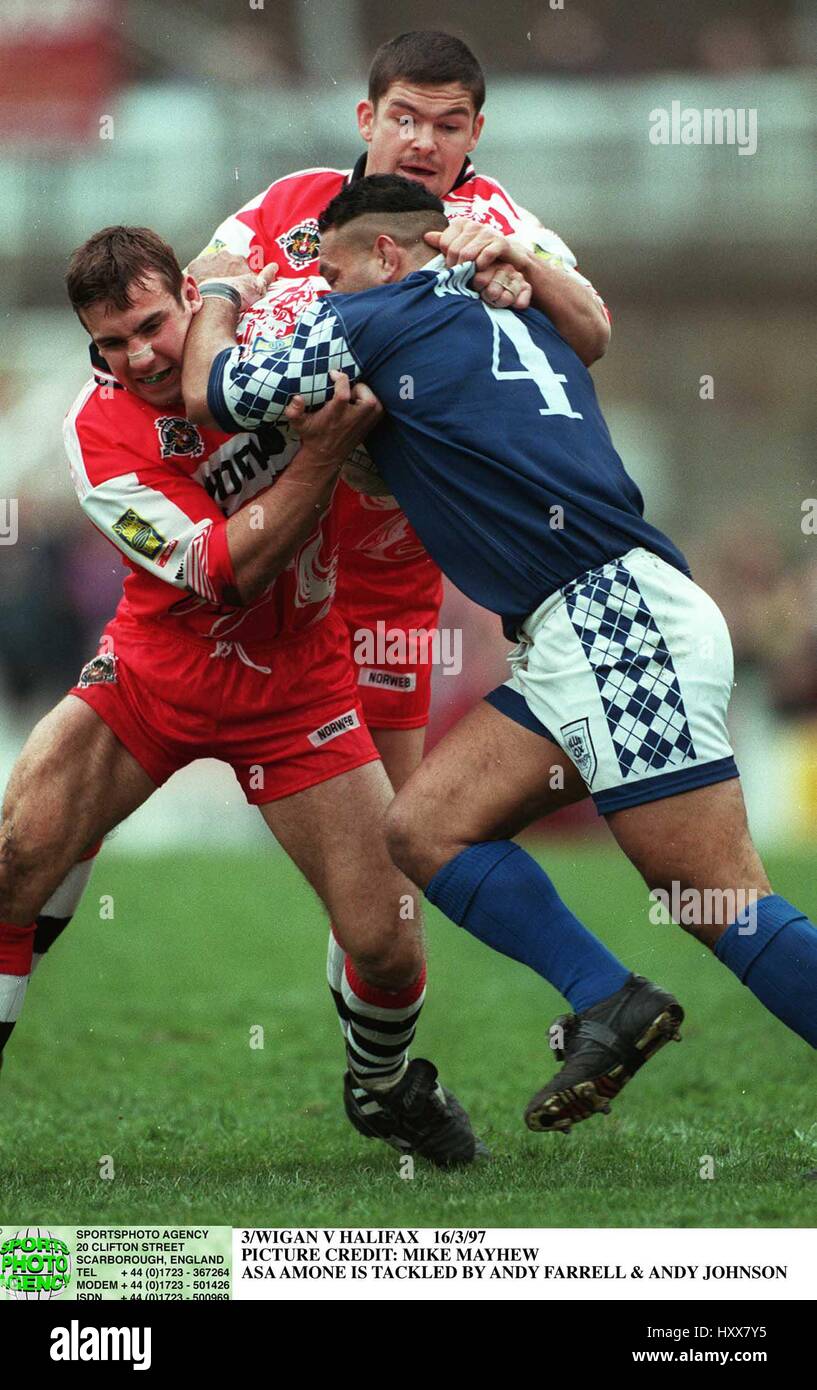 ASA AMONE FARRELL & JOHNSON WIGAN WARRIORS V HALIFAX 16. März 1997