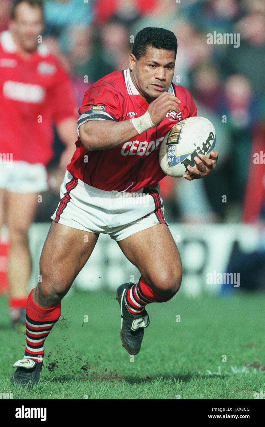 FATA SINI SALFORD REDS RLFC 9. April 1997 Stockfoto