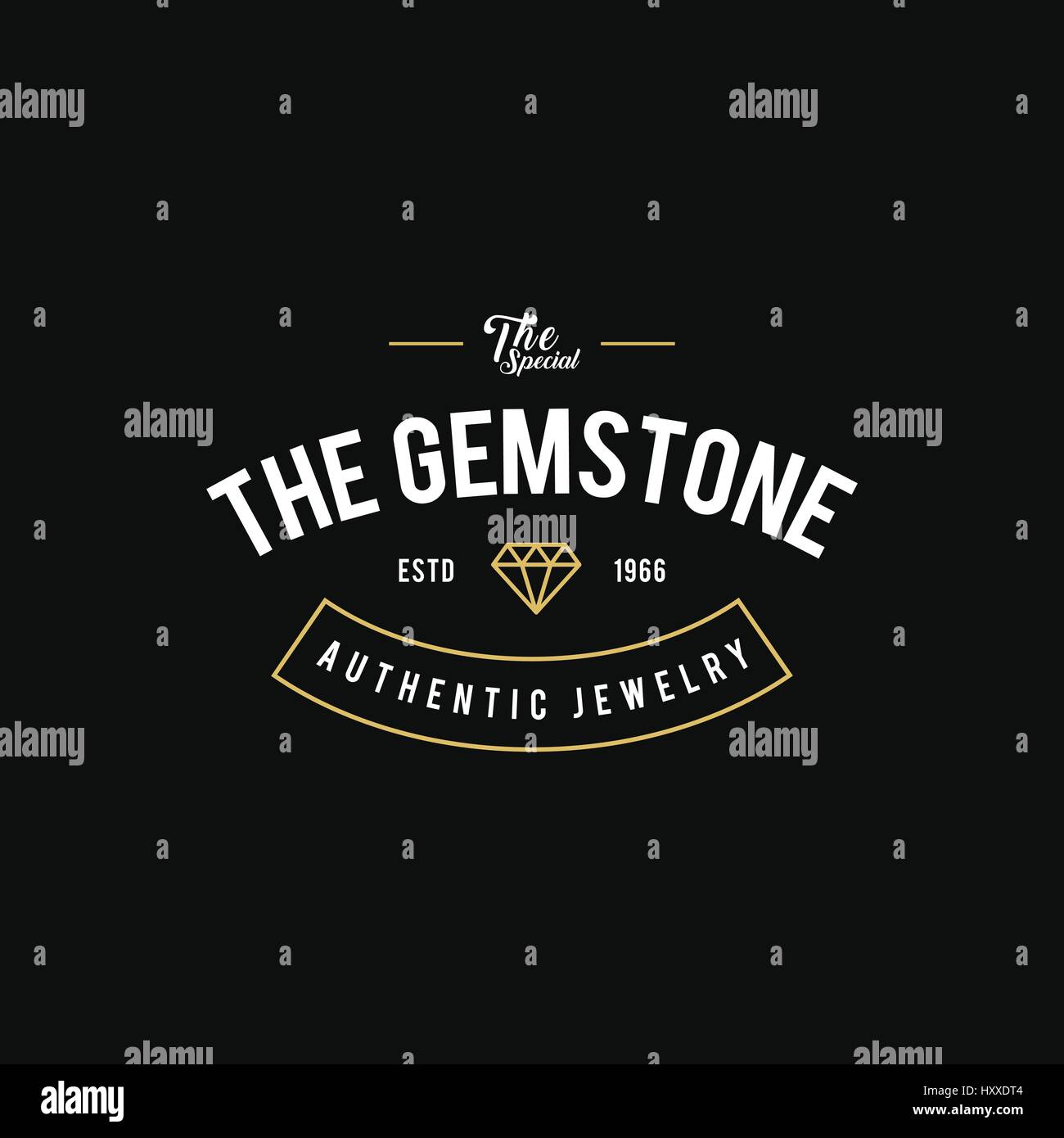 Diamanten und Juwelen Retro Vintage Badge-Etiketten Stock Vektor