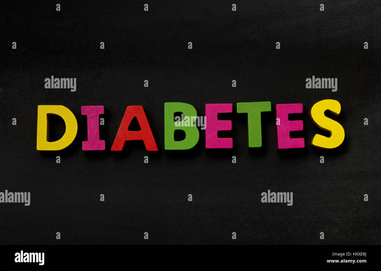 Tafel mit Diabetes Stockfoto