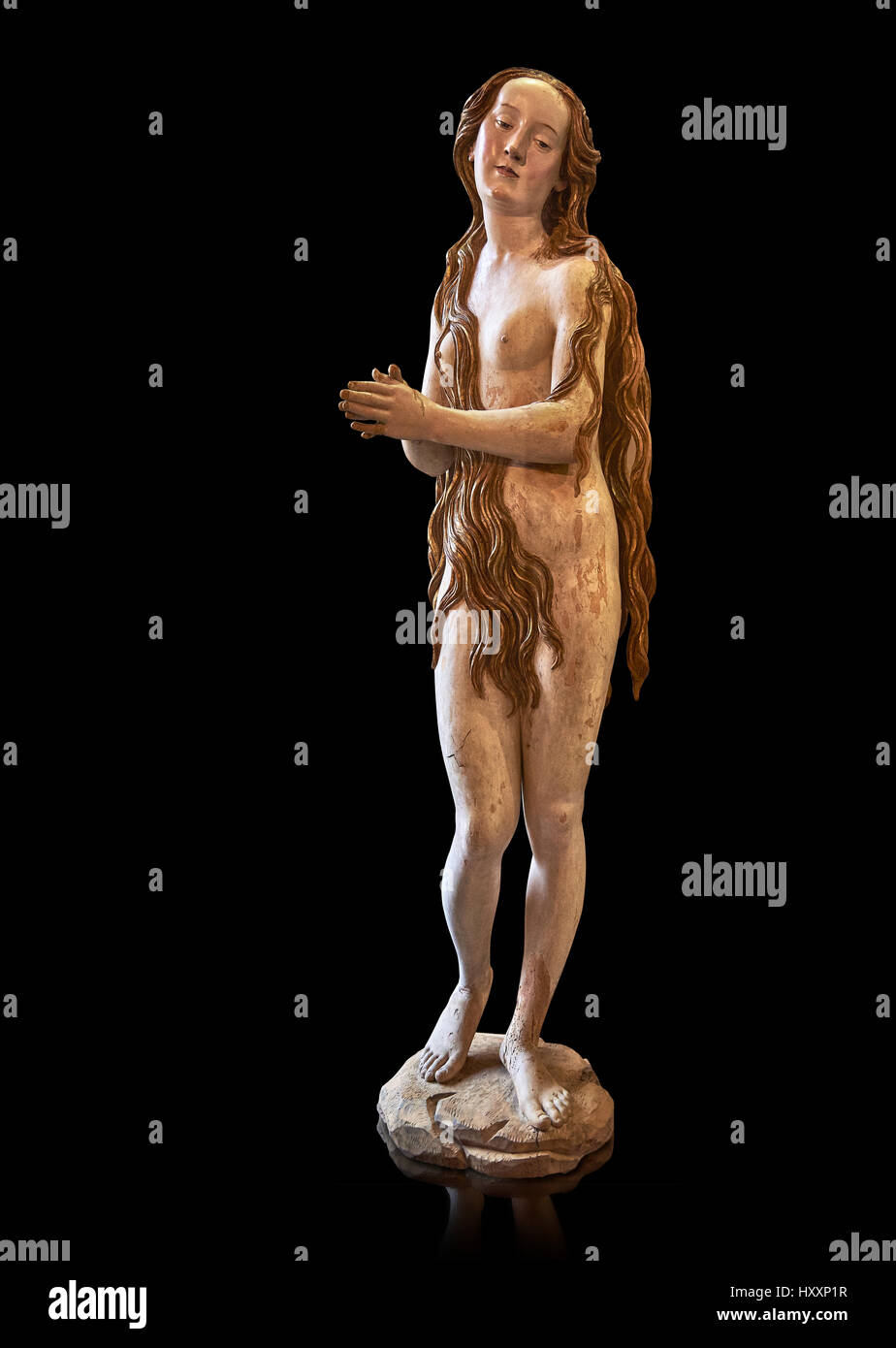 Bemaltem Gips Statue von Saint Mary Magdalene, ca. 1515-1520, St. Maria Magdalena Dominikanerkonvent Augsburg, Inv RF 1338, das Louvre Museum, Stockfoto