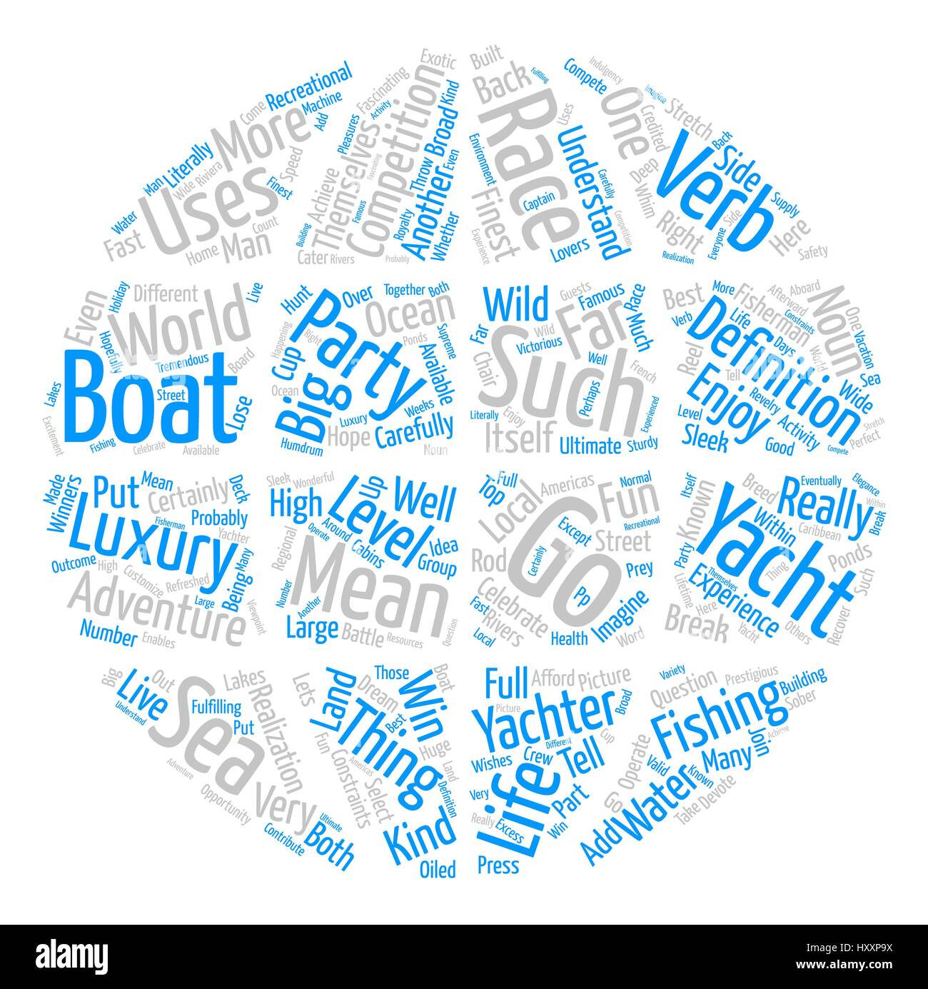 Yacht Noun Verb Word Cloud Stockfotos Und Bilder Kaufen Alamy