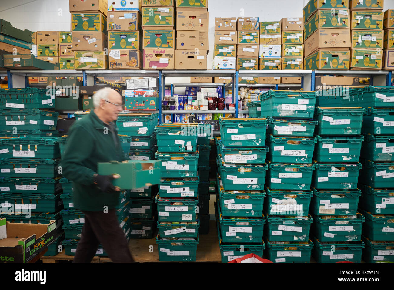 In der Mitte Cheshire Food Bank in Winford Stockfoto