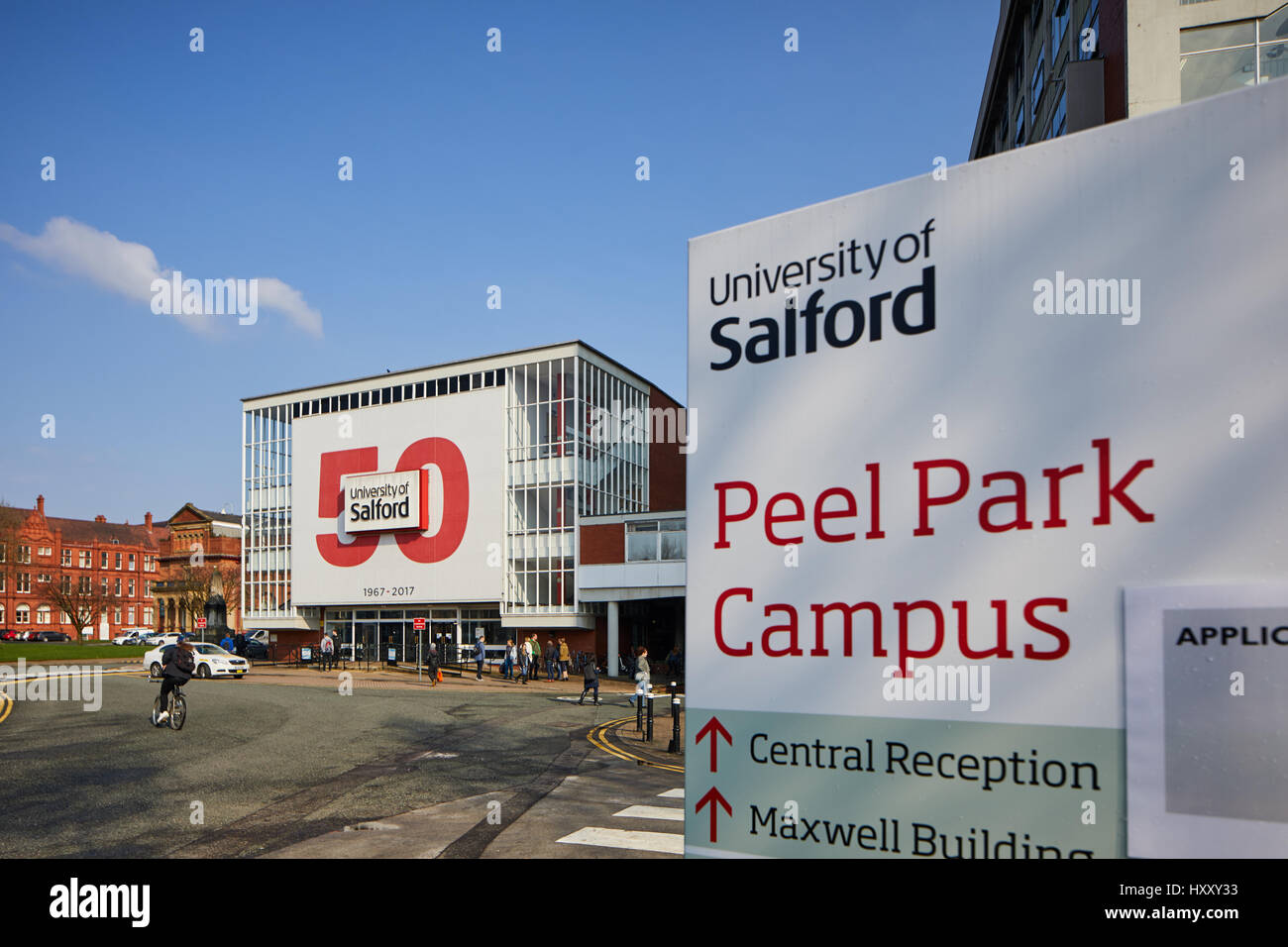 Peel Park Campus Salford Universität Maxwell Hosue in Gtr Manchester, England, Großbritannien. Stockfoto