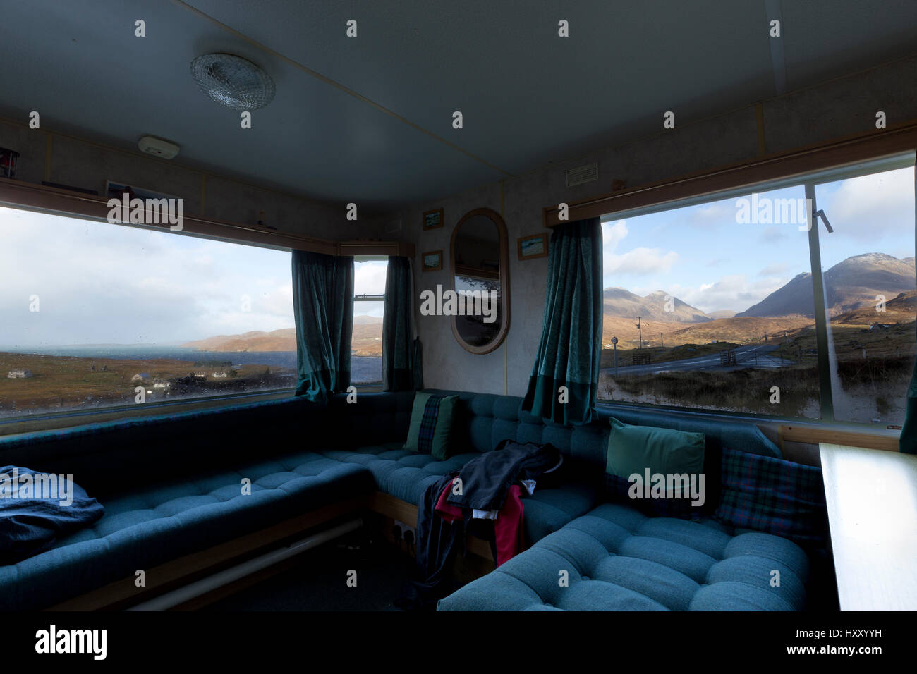 Innere des statischen Caravan Willerby Stockfoto