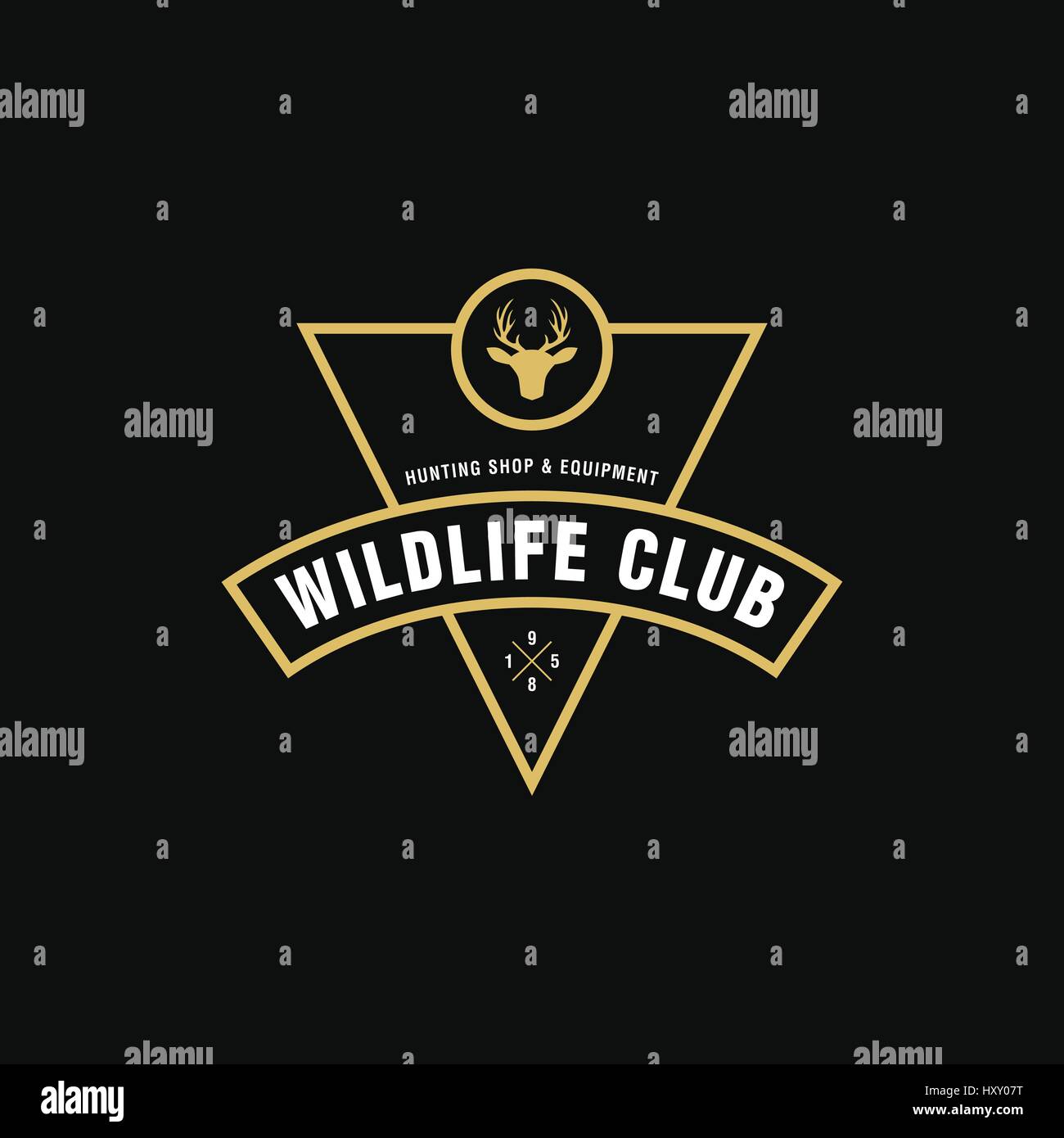 Vintage Retro Tierwelt und outdoor-Lifestyle-Design-Darstellung Stock Vektor