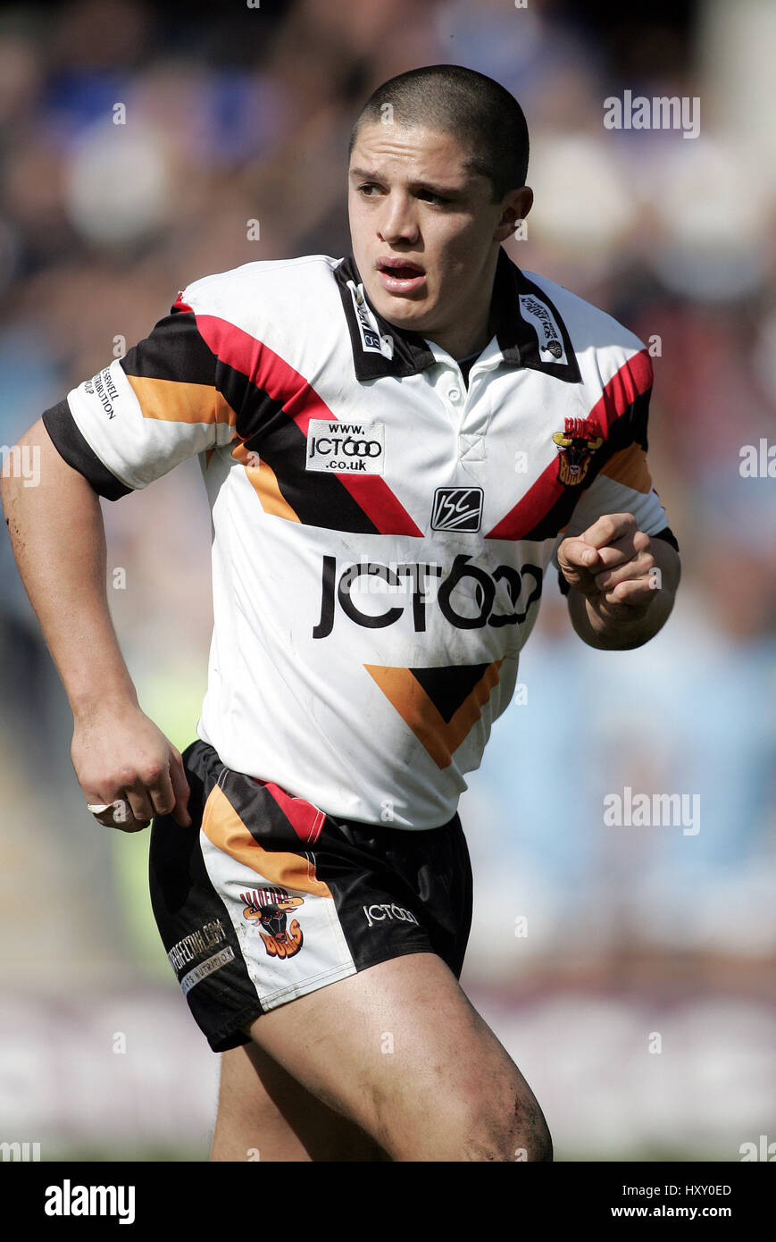 PAUL DEACON BRADFORD Stiere RLFC HALLIWELL JONES STADIUM WARRINGTON 10. April 2005 Stockfoto