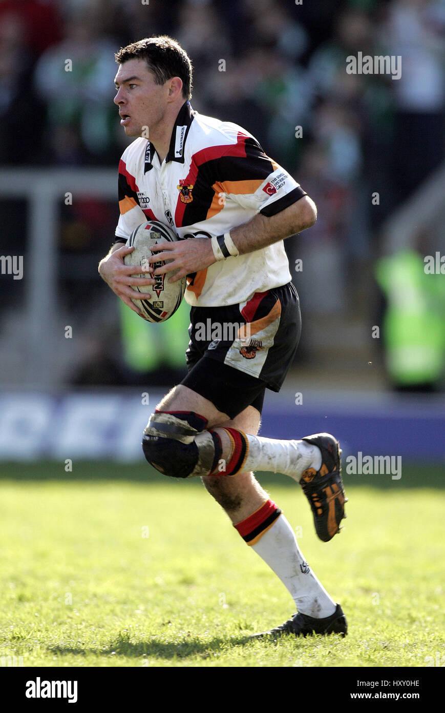 MICHAEL Widerrist BRADFORD BULLS RLFC HALLIWELL JONES STADIUM WARRINGTON 10. April 2005 Stockfoto