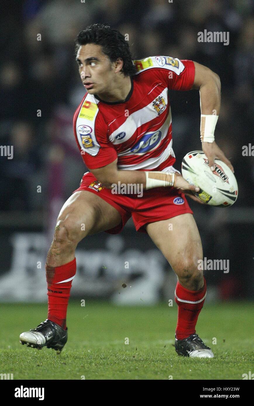 THOMAS LEULUAI WIGAN WARRIORS RLFC KC STADIUM HULL ENGLAND 23. März 2007 Stockfoto