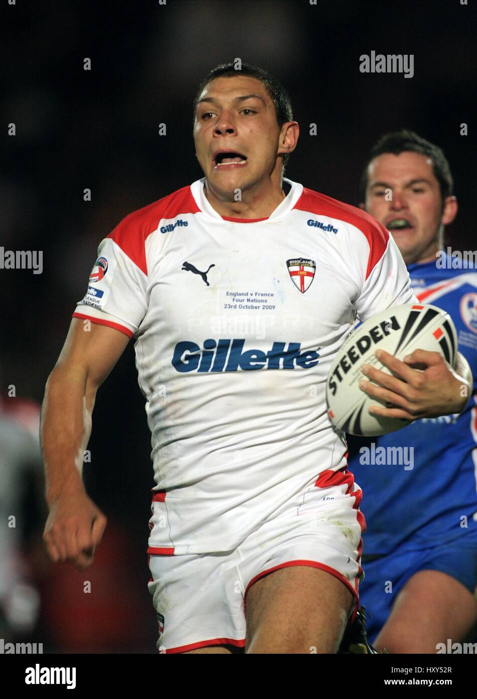 RYAN HALL ENGLAND RUGBY LEAGUE KEEPMOAT Stadion DONCASTER ENGLAND 23. Oktober 2009 Stockfoto