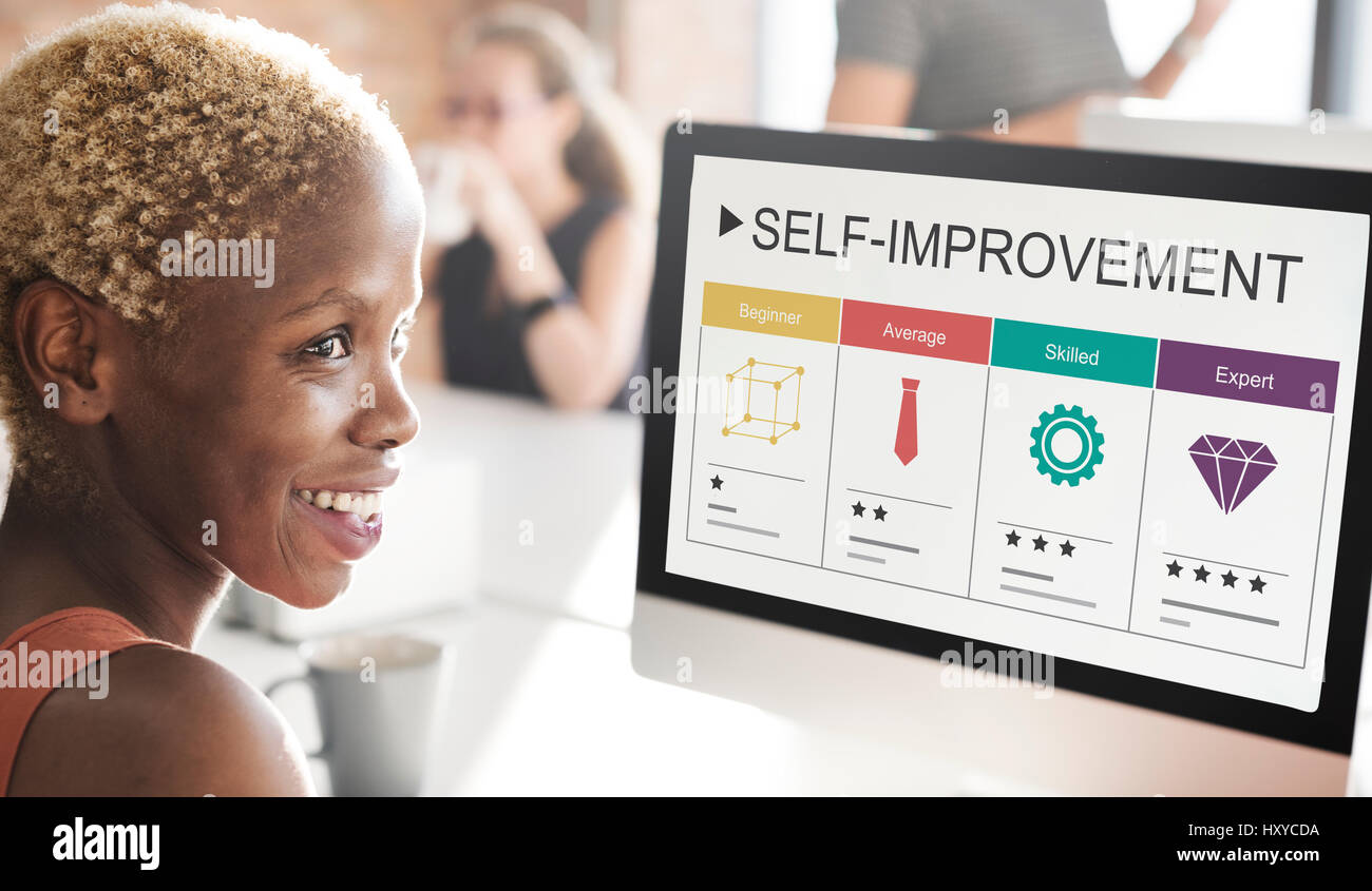Entwicklung-Performance-Self-Improvement-Ratings-Symbol Stockfoto