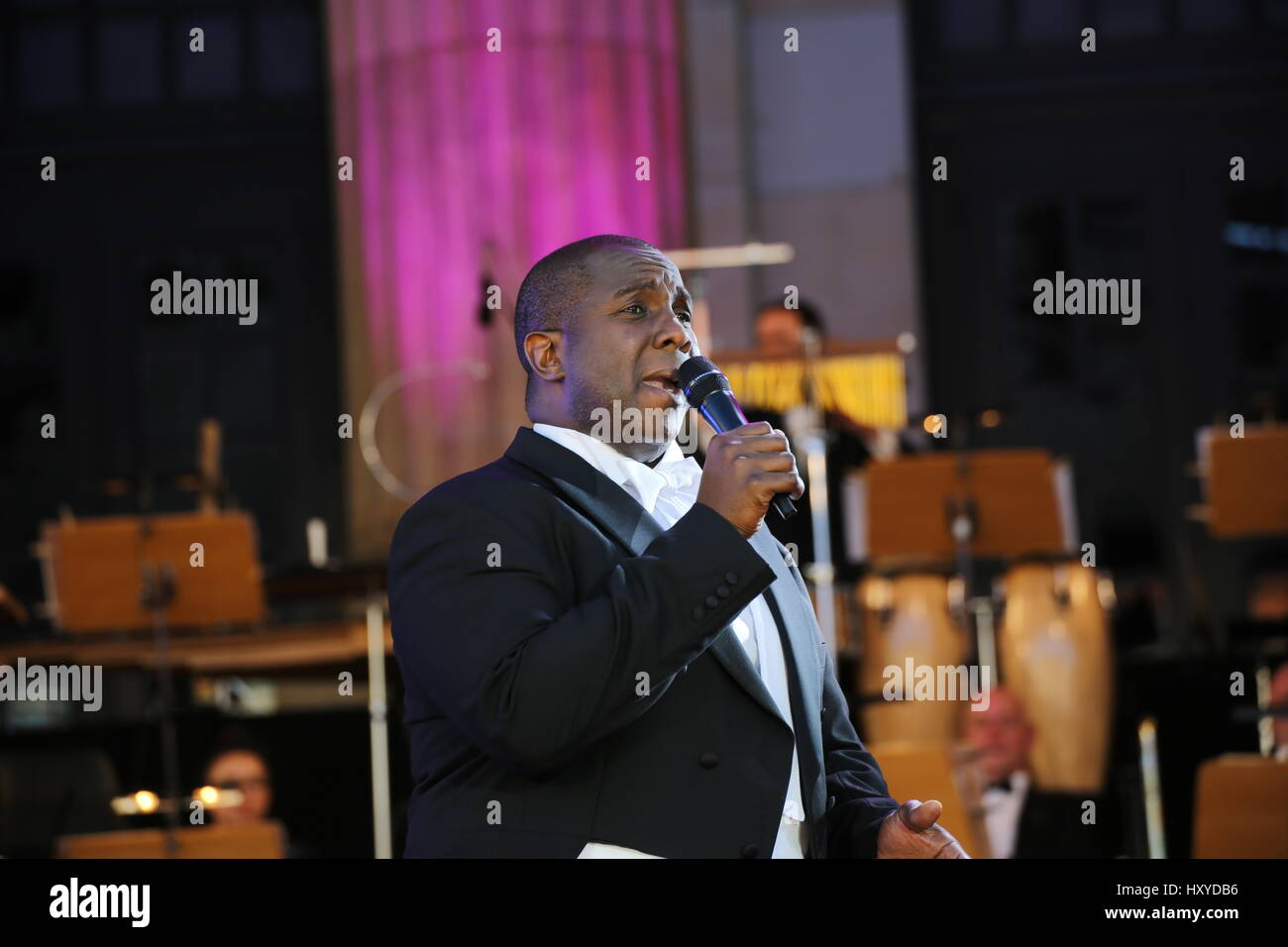 Berlin, Deutschland, 2. Juli 2015: Classic Open Air-Premiere-Konzert. Stockfoto Berlin, Deutschland, 2. Juli 2015: Classic Open Air-Premiere-Konzert. Stockfoto