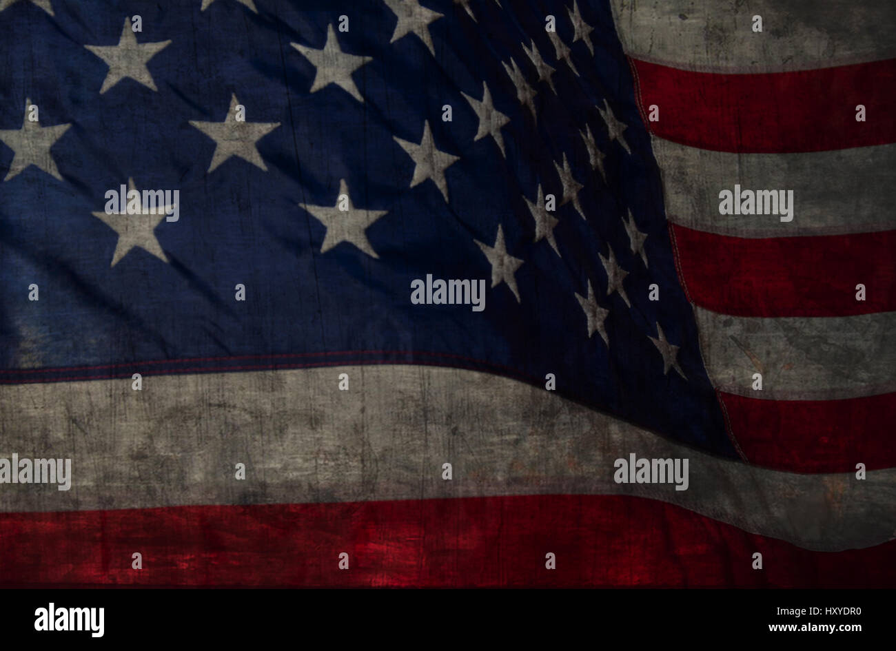 Nahaufnahme des Grunge amerikanische Flagge Stockfoto