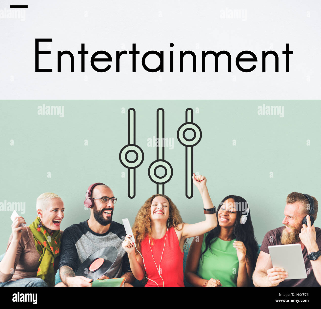 Musik-Streaming-Media-Entertainment-Equalizer Stockfoto