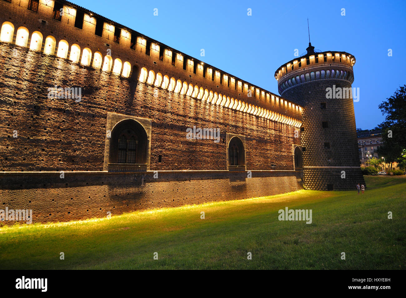 Mailänder Castello Sforzesco Schloss, Milano, Italien Stockfoto