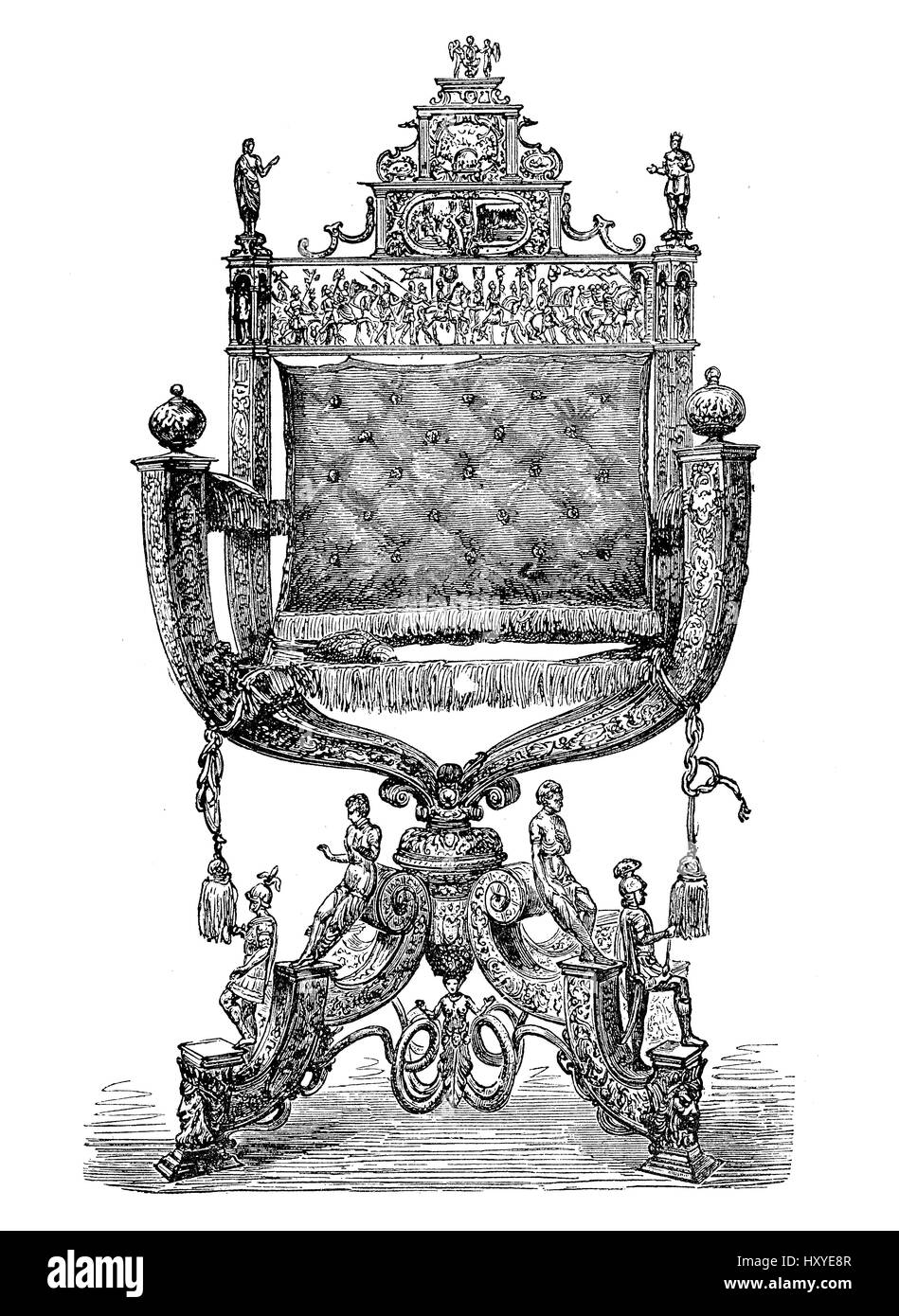 Barock Sessel, Gegenwart der deutschen Stadt Augsburg Emperor Rudolf II Fürst von Österreich, XVI. Jh. Stockfoto