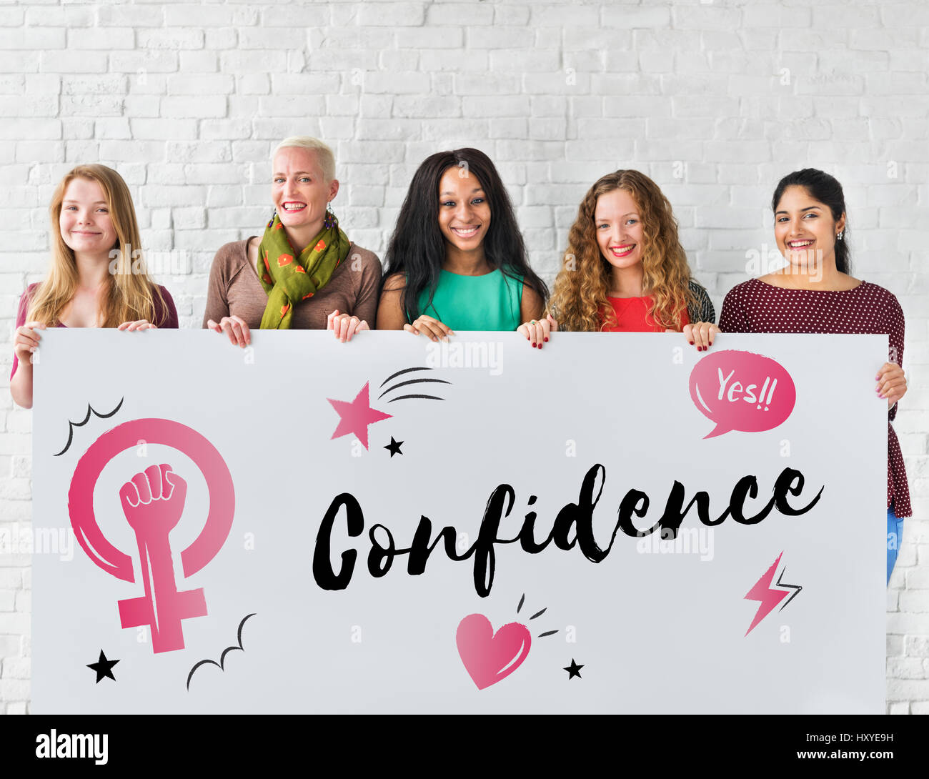 Feminismus Gleichstellung Vertrauen Frauen rechts Stockfoto