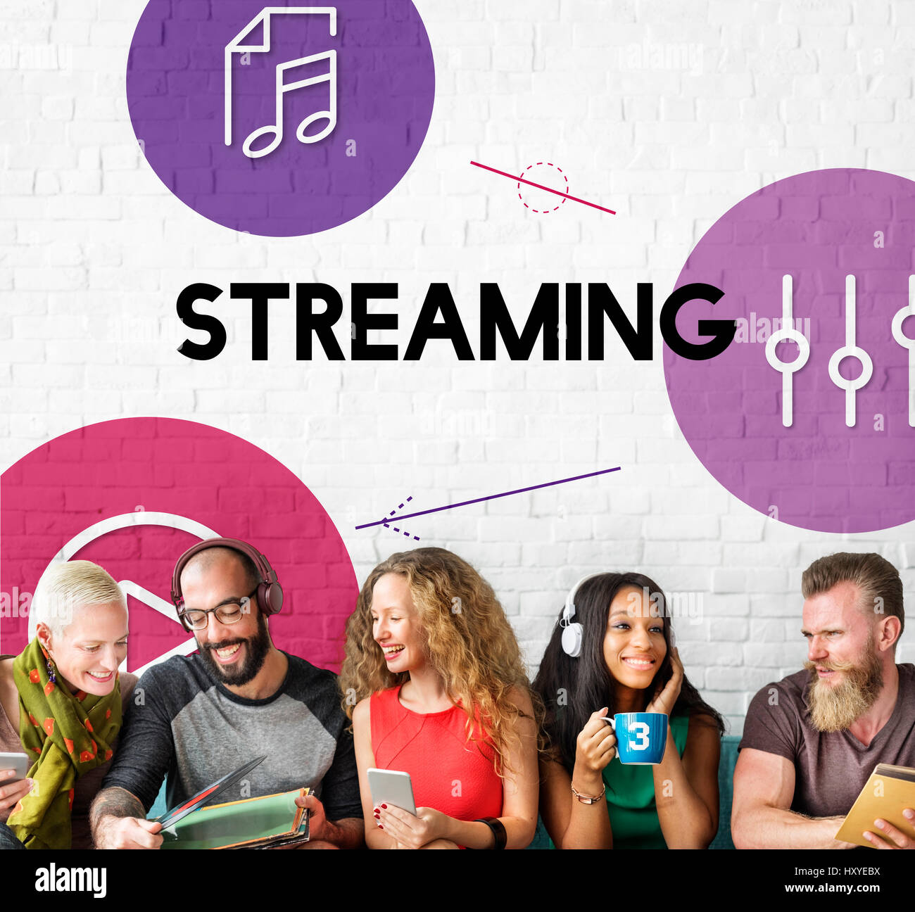 Musik-Streaming-Media-Entertainment-Equalizer Stockfoto