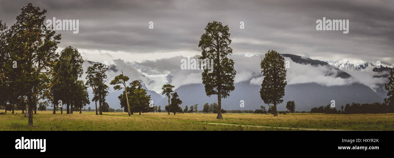 Fox Glacier, neue Gefahren Stockfoto