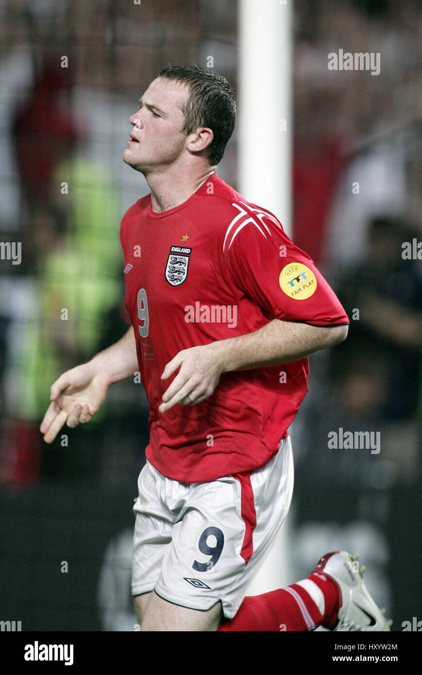 WAYNE ROONEY, England und FC Everton, KROATIEN V ENGLAND EURO 2004 2004 Stockfoto