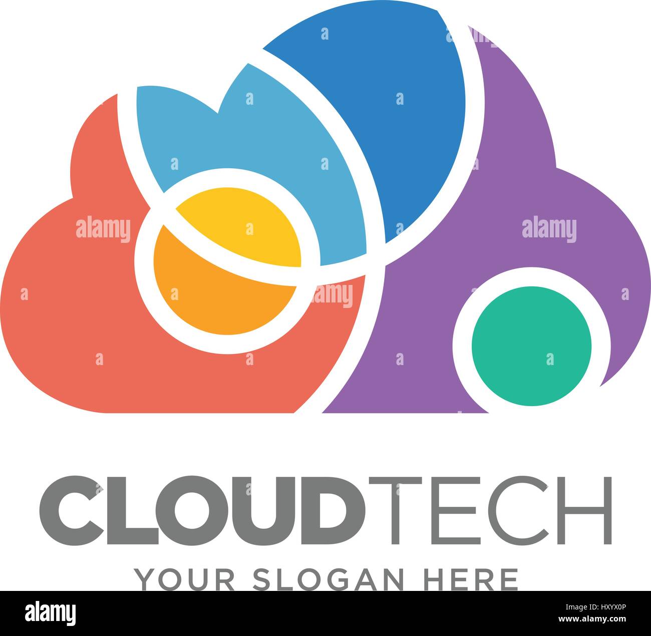 Cloud-Technologie-Design-Darstellung auf den Geschäftsbereich Stock Vektor