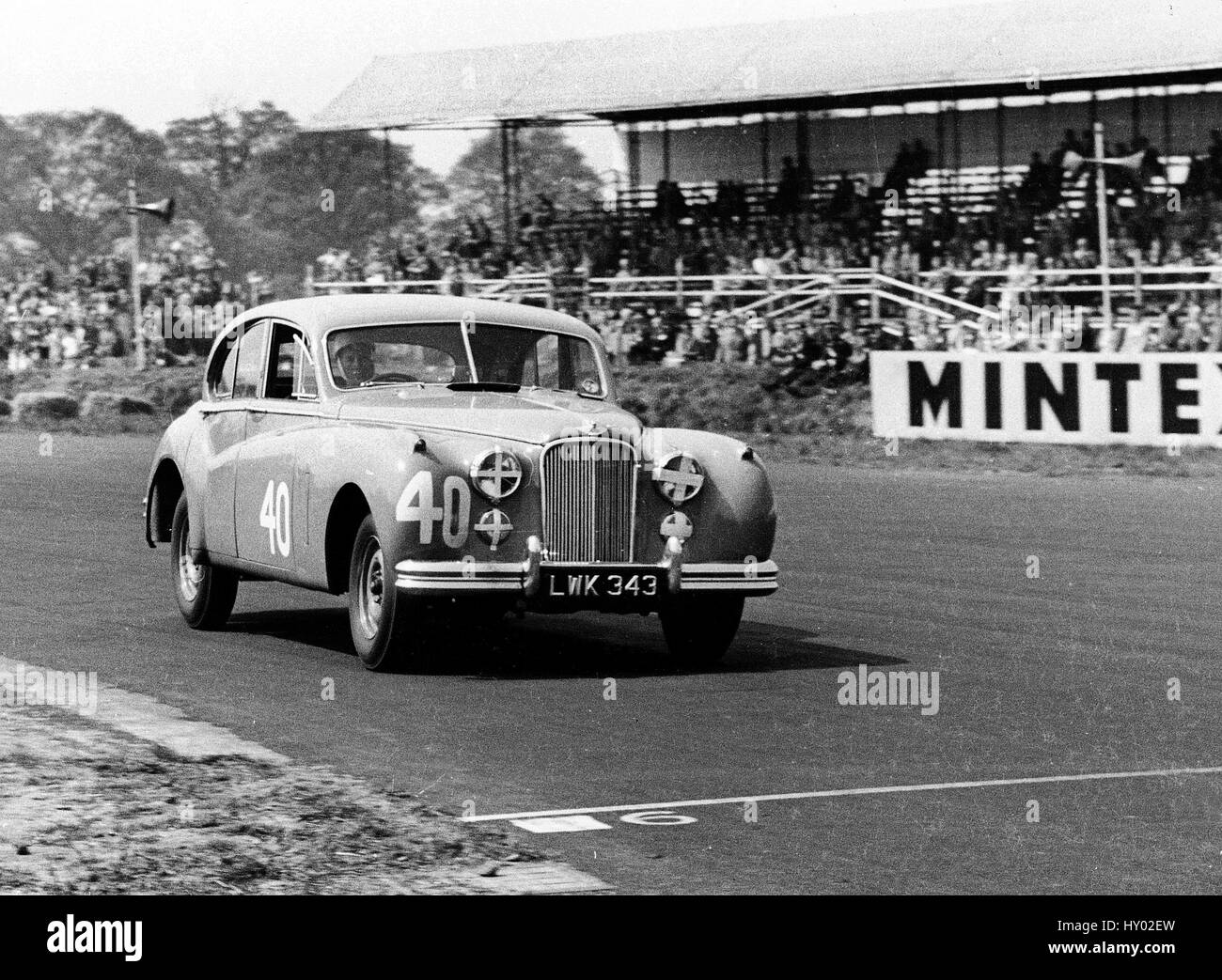 Jaguar MkVII Stirling Moss. Daily Express Trophy treffen, Silverstone 9. Mai 1953 Stockfoto