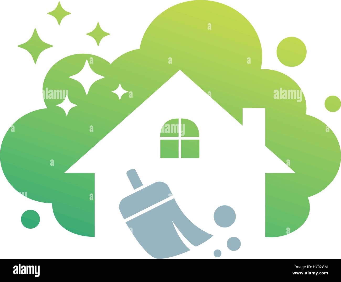 Wohnungsreinigung. Reinigungs-Service. Gebäude Reinigung, Vektor-illustration Stock Vektor