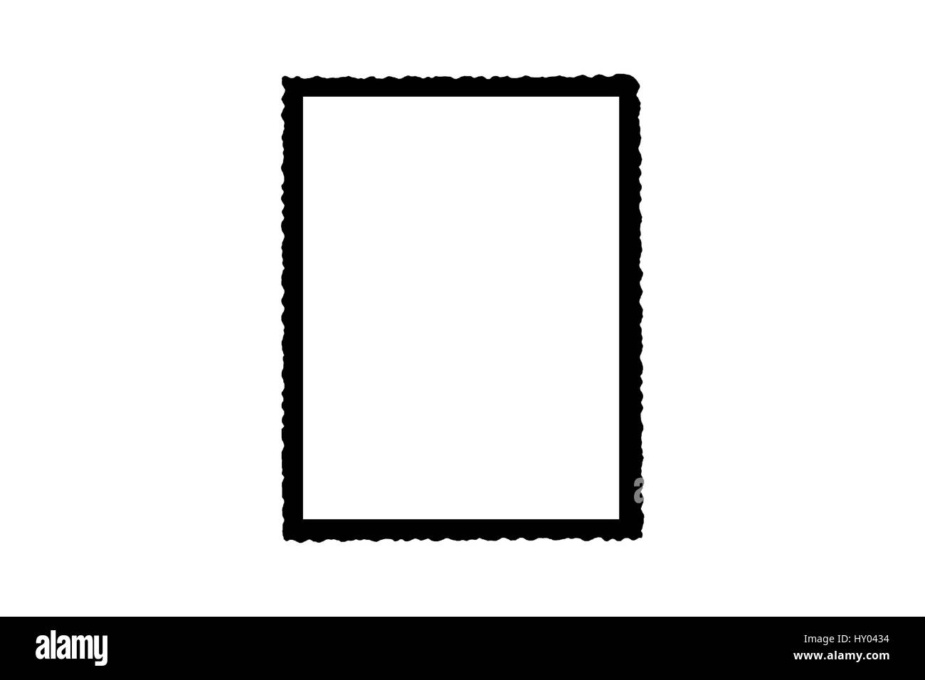 Schwarzer Bilderrahmen, Tapeten, Deko-Objekte isoliert auf weißem Hintergrund. Stockfoto