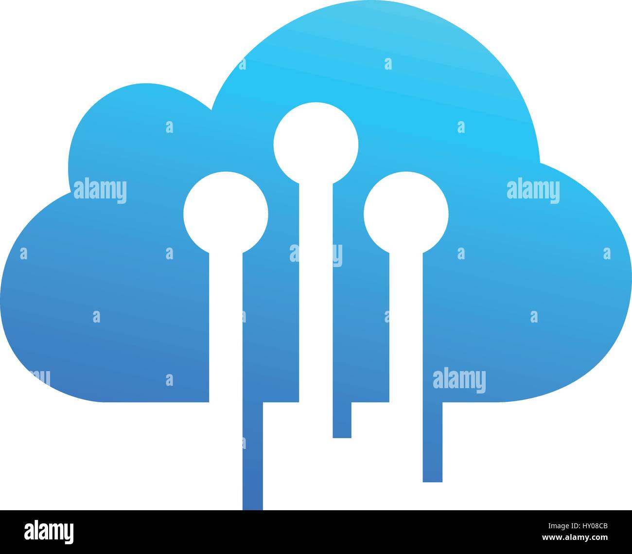 Cloud-Technologie-Design-Darstellung auf den Geschäftsbereich Stock Vektor