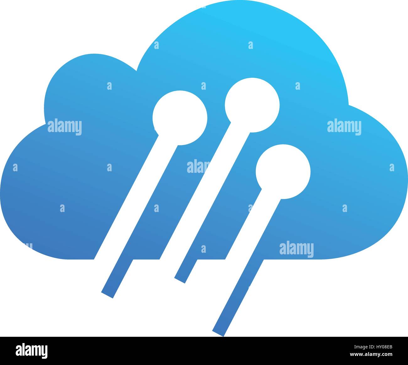 Cloud-Technologie-Design-Darstellung auf den Geschäftsbereich Stock Vektor