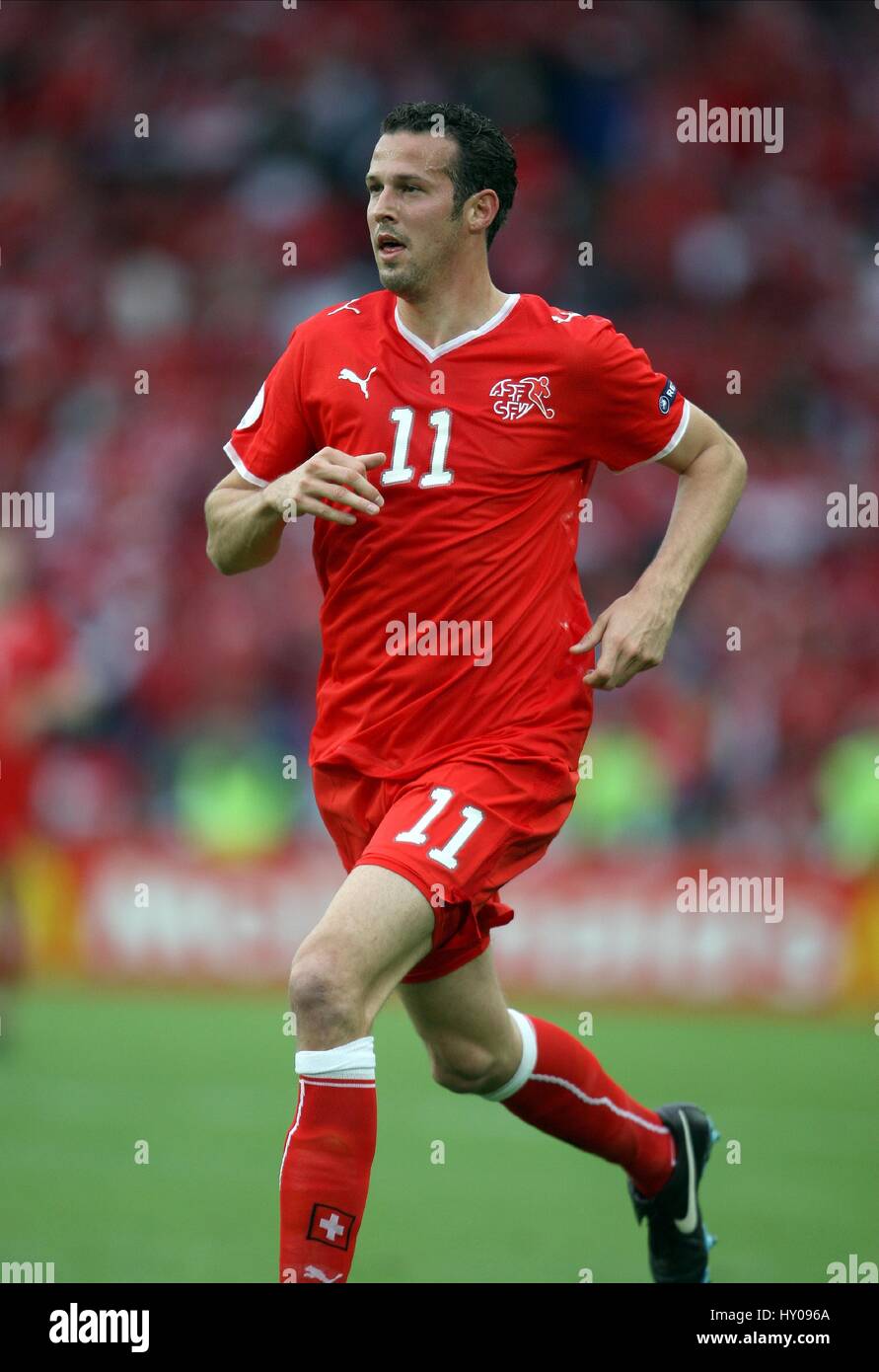 MARCO STRELLER Schweiz & FC BASEL St. JAKOB-PARK BASEL Schweiz 7. Juni 2008 Stockfoto