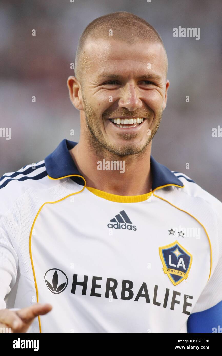 DAVID BECKHAM feiert GALAX LOS ANGELES GALAXY HOME DEPOT Center CARSON LOS ANGELES USA 7. Juni 2008 Stockfoto