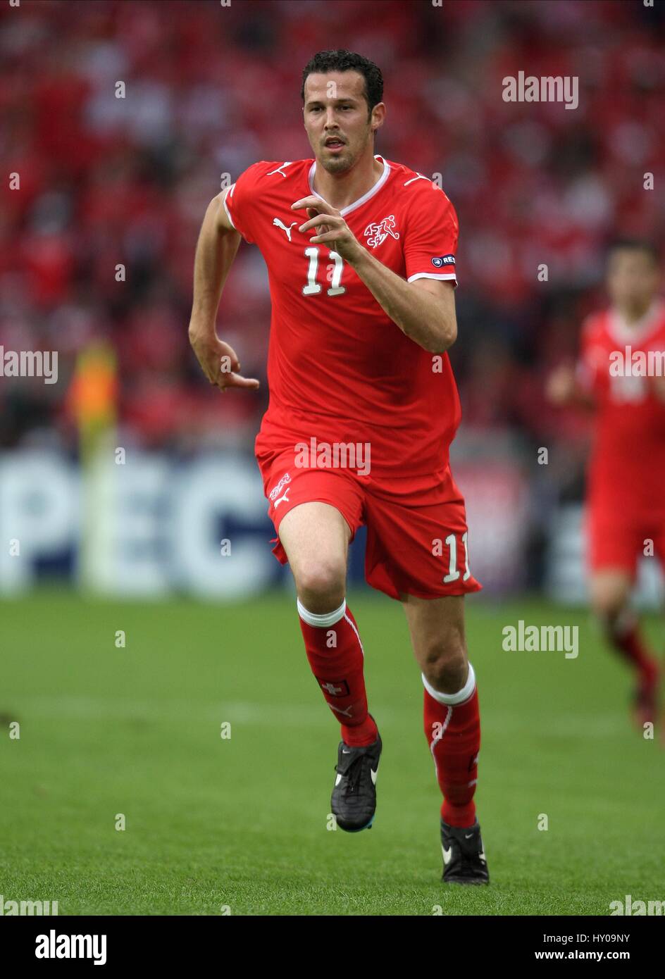 MARCO STRELLER Schweiz & FC BASEL St. JAKOB-PARK BASEL Schweiz 7. Juni 2008 Stockfoto