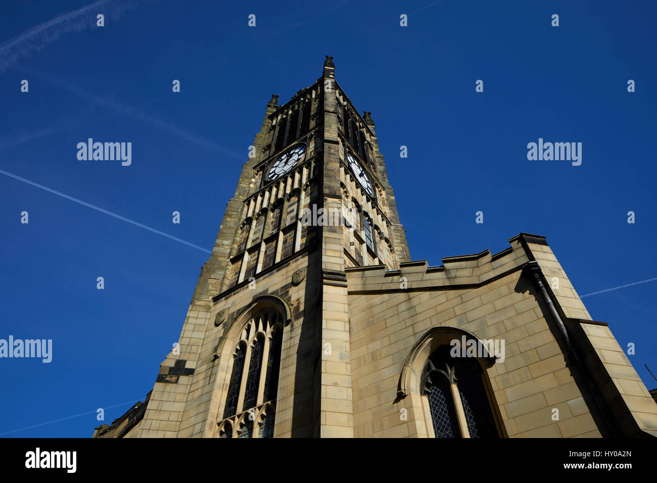 Huddersfield Pfarrkirche, Huddersfield Town centre eine große Marktstadt metropolitan Borough Kirklees, West Yorkshire, England. VEREINIGTES KÖNIGREICH. Stockfoto