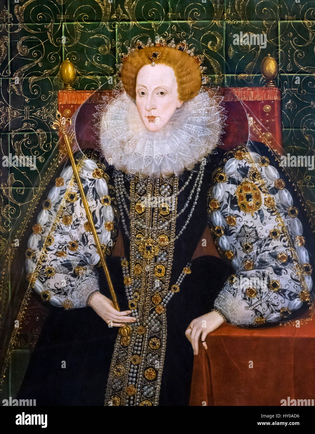 Elizabeth I. Portrait von Königin Elizabeth i. von England von einem unbekannten Künstler c.1590 Stockfoto