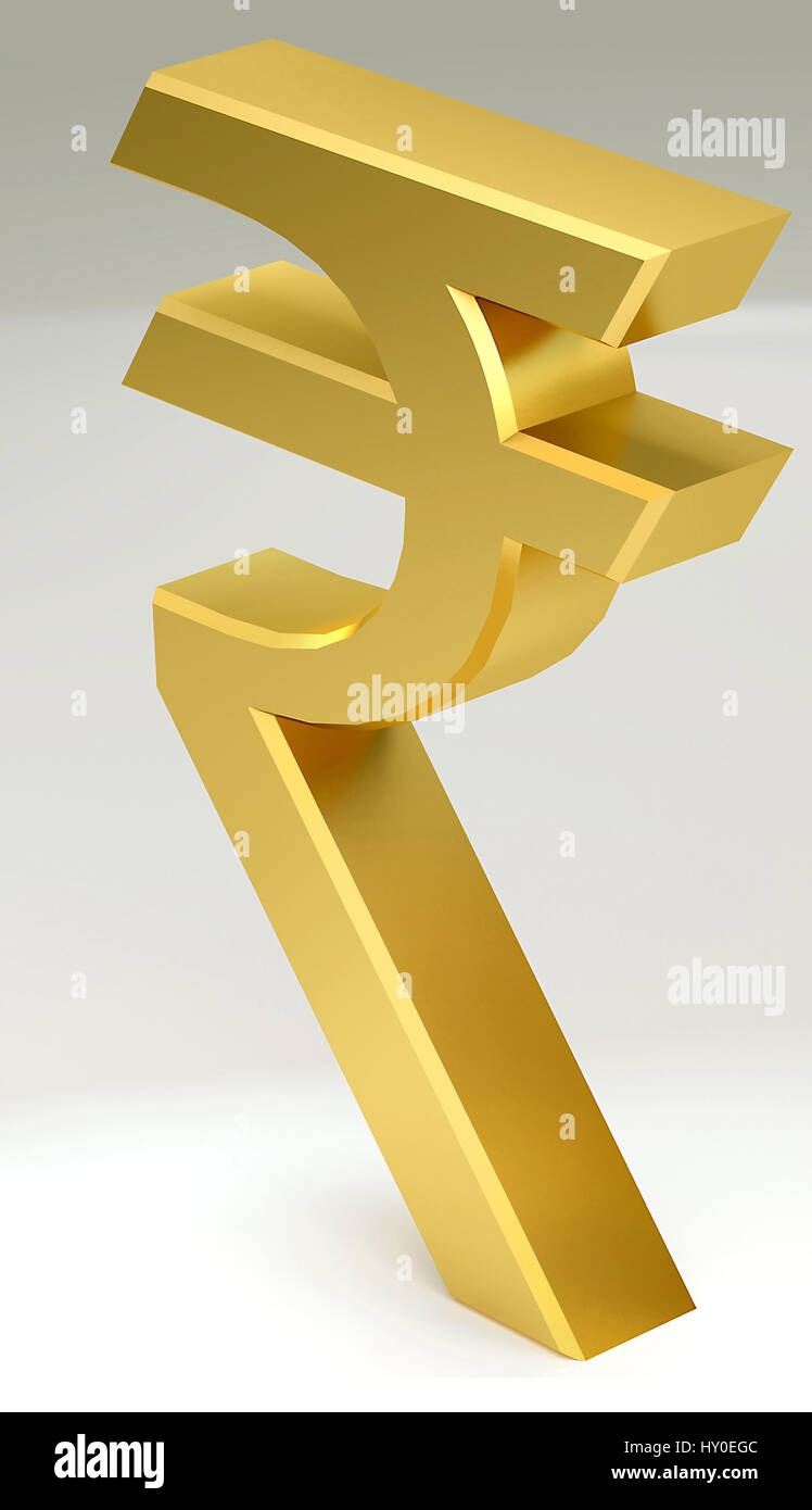 Indische Rupie, Zeichen Stockfoto