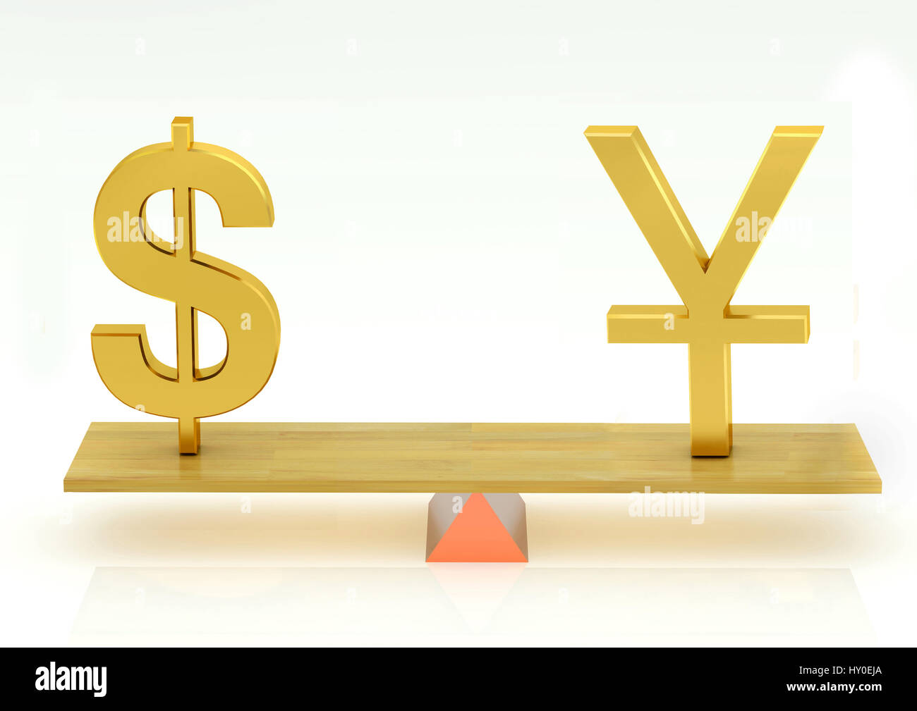 Lastausgleich, us-Dollar und Japanischen Yuan Stockfoto