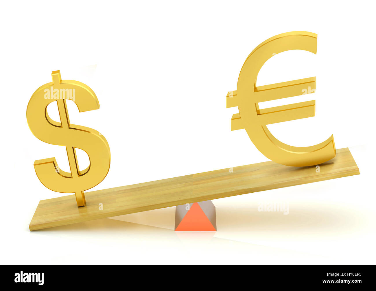 Lastausgleich, us-Dollar und Euro Währung Stockfoto