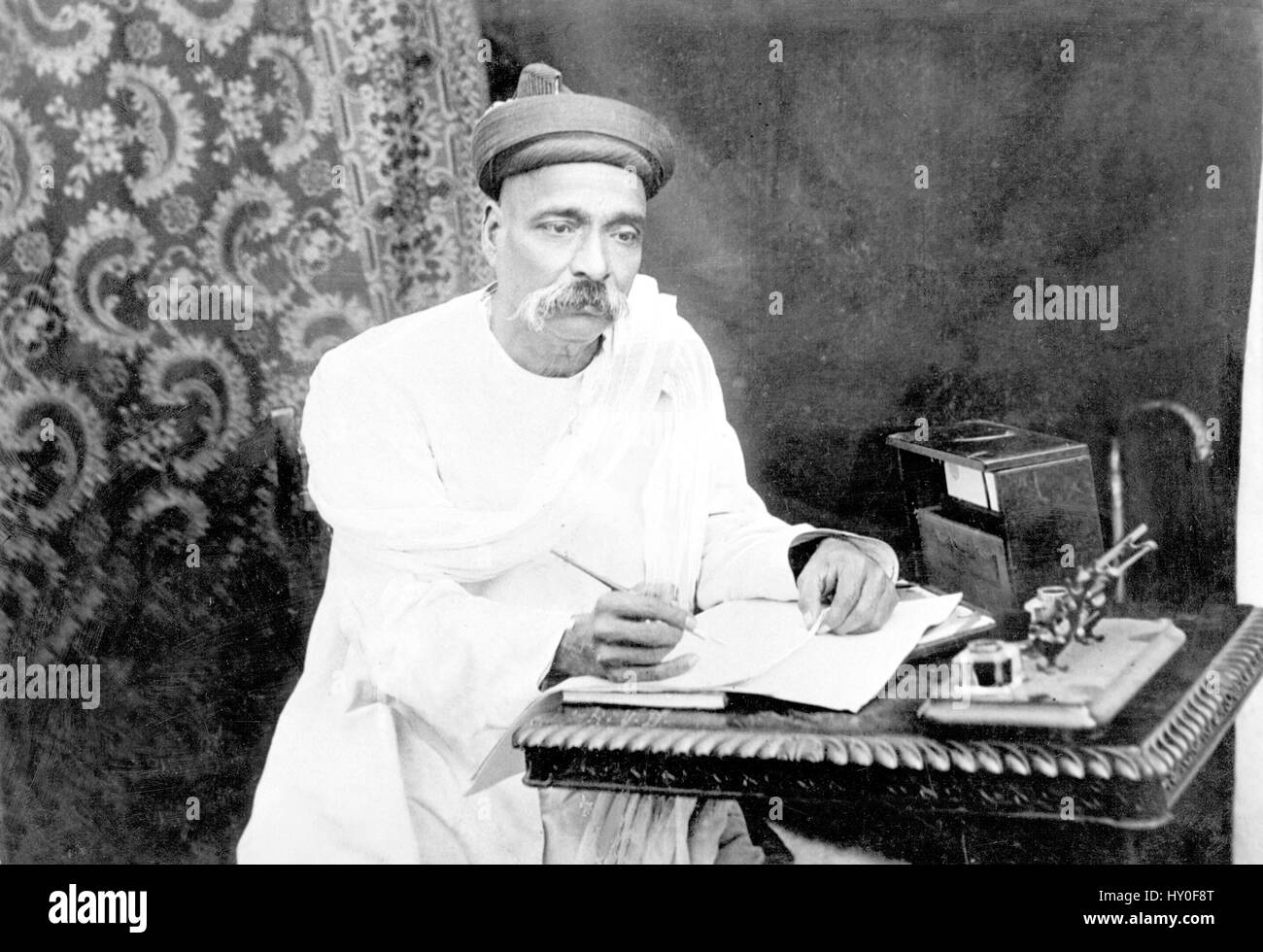 Bal Gangadhar Tilak ; Indischer Freiheitskämpfer und Nationalist , Lokmanya Tilak , Indien , Asien , 1910 , Altes Vintage 1900er Bild Stockfoto