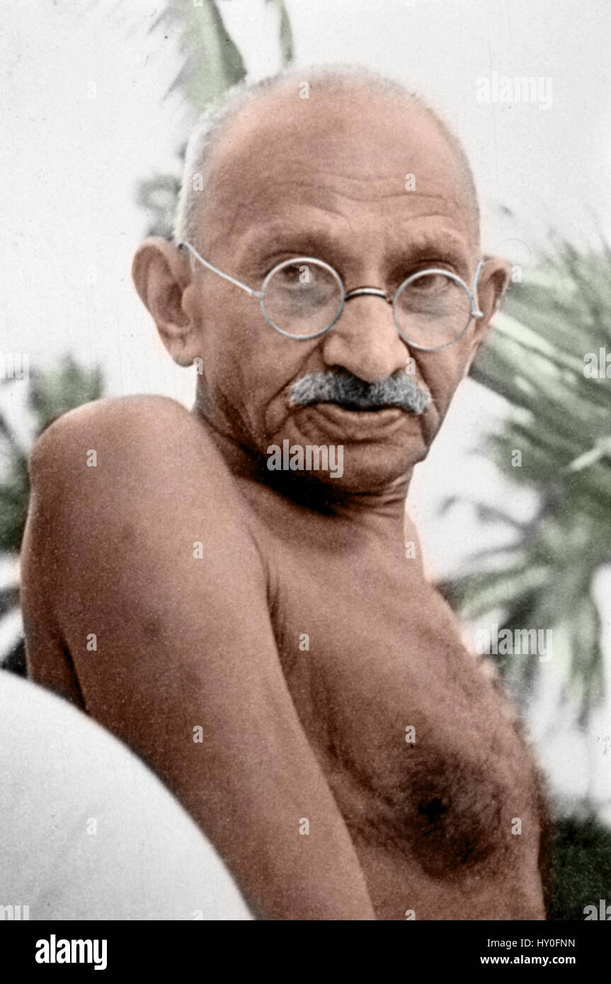 Indische Freiheitskämpfer, Mahatma Gandhi, Juhu Strand, Bombay, Maharashtra, Indien, Asien, 1944 Stockfoto